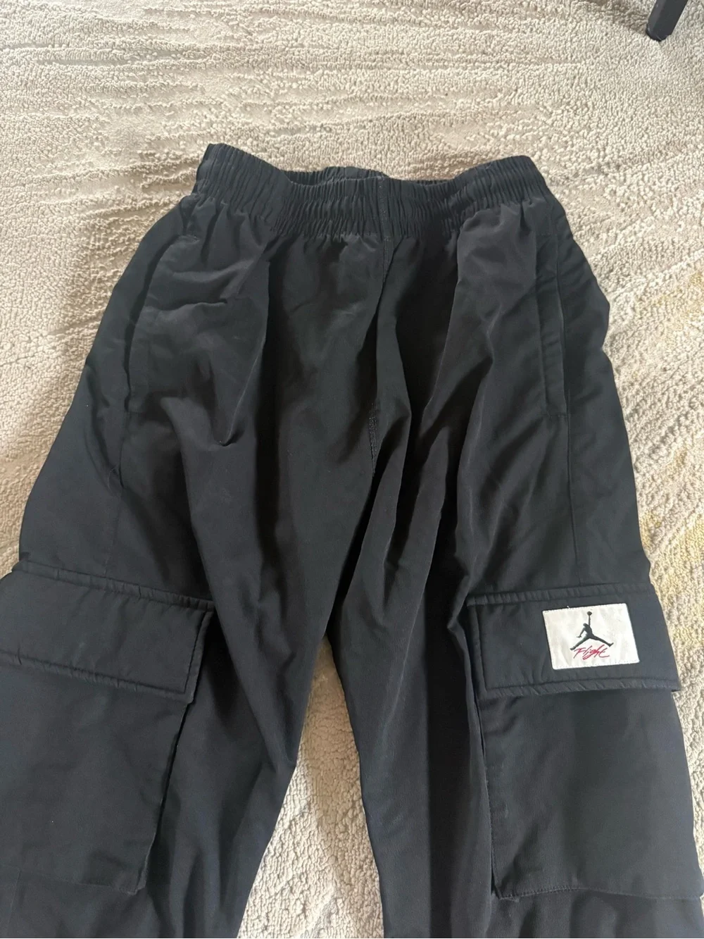Jordan Flight sweatpants black cargo pockets pull on medium